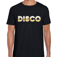 Disco tekst t shirt / outfit zwart voor heren