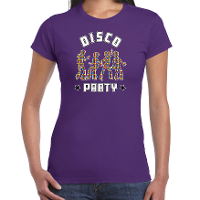 Disco verkleed t shirt dames   jaren 80 feest outfit   disco party
