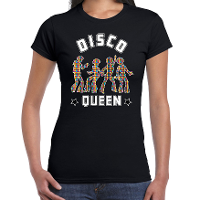 Disco verkleed t shirt dames   jaren 80 feest outfit   disco queen