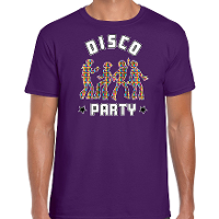 Disco verkleed t shirt heren   jaren 80 feest outfit   disco party   paars