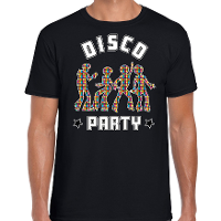 Disco verkleed t shirt heren   jaren 80 feest outfit   disco party   zwart