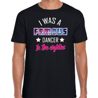 Disco verkleed t shirt heren   jaren 80 feest outfit   famous dancer   zwart