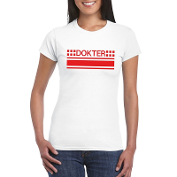 Dokter logo t shirt wit voor dames