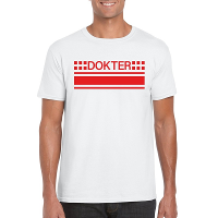 Dokter logo t shirt wit voor heren