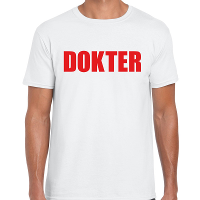 Dokter verkleed t shirt wit voor heren