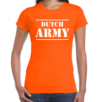 Dutch army/Nederlands leger supporter/fan t shirt oranje voor dames   EK/WK/Race