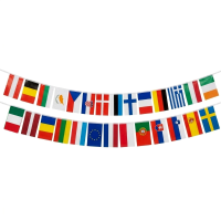 Bellatio Decorations Europa vlaggenlijn   EU landen vlaggetjes   7 meter   polyester
