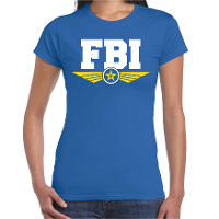 FBI agent tekst t shirt blauw voor dames