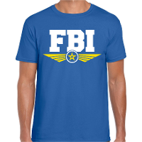 FBI agent tekst t shirt blauw voor heren