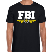 FBI agent tekst t shirt zwart voor heren