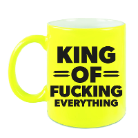Feest cadeau koffie/thee mok voor King   geel   King of everything   keramiek   300 ml