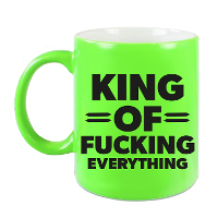 Feest cadeau koffie/thee mok voor King   groen   King of everything   keramiek   300 ml