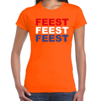 Feest t shirt oranje voor dames   Koningsdag / EK/WK shirts