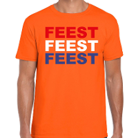Feest t shirt oranje voor heren   Koningsdag / EK/WK shirts