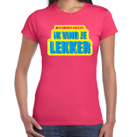 Foute party Ik vind je lekker verkleed t shirt roze dames   Foute party hits outfit/ kleding