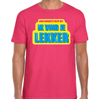 Foute party Ik vind je lekker verkleed t shirt roze heren   Foute party hits outfit/ kleding