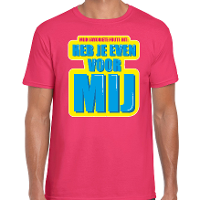 Foute party kleding   Heb je even voor mij   verkleedkleding t shirt   roze   heren