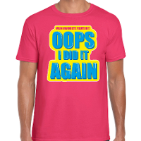 Foute party Oops I did it again verkleed t shirt roze heren   Foute party hits outfit/ kleding