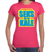 Foute party Seks met die Kale verkleed t shirt roze dames   Foute party hits outfit/ kleding