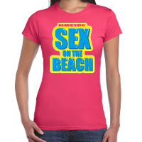 Foute party Sex on the beach verkleed t shirt roze dames   Foute party hits outfit/ kleding
