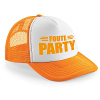 Foute party snapback/cap   oranje/wit   pet   dames/heren   feestkleding