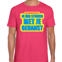 Foute party Stiekem met je gedanst verkleed t shirt roze heren   Foute party hits outfit/ kleding