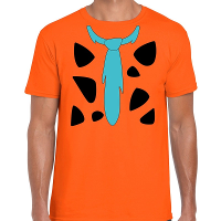Fred holbewoner kostuum t shirt oranje voor heren