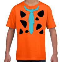 Fred holbewoner kostuum t shirt oranje voor kinderen