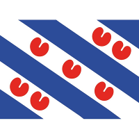 Friesland vlag stickers   5x stuks   7.5 X 10 cm   hobby stickers voor binnen en buiten