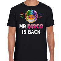 Funny emoticon t shirt mister disco is back zwart voor heren