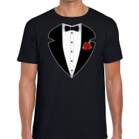 Gangster / maffia pak kostuum t shirt zwart voor heren