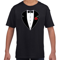 Gangster / maffia pak kostuum t shirt zwart voor kinderen