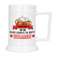 Geslaagd Cadeau Bierpul   rood   proost beste geslaagde   keramiek   530 ml