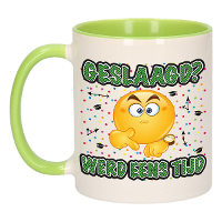 Geslaagd cadeau mok   groen   Geslaagd? Werd eens tijd   keramiek   ca. 300 Ml