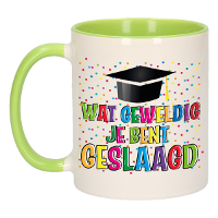 Geslaagd cadeau mok   groen   Geweldig Geslaagd   keramiek   ca. 300 Ml