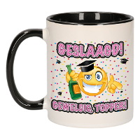 Geslaagd cadeau mok   zwart   Geslaagd! Geweldig, Topper!   Keramiek   ca. 300 Ml