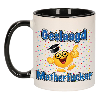 Geslaagd cadeau mok   zwart   Geslaagd Motherfucker   keramiek   ca. 300 Ml