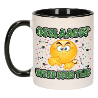 Geslaagd cadeau mok   zwart   Geslaagd? Werd eens tijd   keramiek   ca. 300 Ml