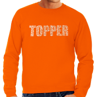 Glitter foute trui oranje Topper rhinestones steentjes voor heren   Glitter sweater/ outfit