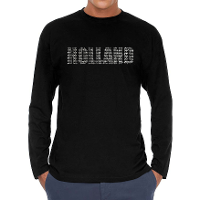 Glitter Holland longsleeve shirt zwart rhinestone steentjes voor heren EK/WK