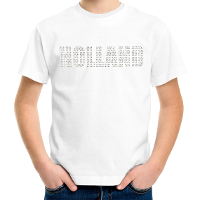 Glitter Holland t shirt wit rhinestone steentjes voor kinderen Nederland supporter EK/ WK