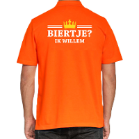Grote maten Biertje ik Willem polo shirt oranje voor heren   Koningsdag polo shirts