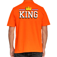 Grote maten King polo shirt oranje voor heren   Koningsdag polo shirts