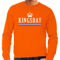 Grote maten Kingsday sweater oranje voor heren   Koningsdag truien