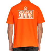 Grote maten Lang leve de Koning polo shirt oranje voor heren   Koningsdag polo shirts