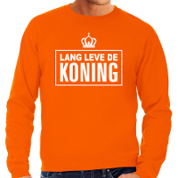Grote maten Lang leve de Koning sweater oranje voor heren   Koningsdag truien