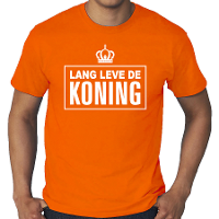 Grote maten Lang leve de Koning t shirt oranje voor heren   Koningsdag shirts