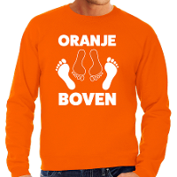 Grote maten oranje boven sweater oranje voor heren   Koningsdag truien