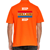 Grote maten oranje polopoloshirt Holland / Nederland supporter hup Holland hup EK/ WK voor heren