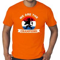 Grote maten oranje t shirt Holland / Nederland supporter Holland kampioen met leeuw EK/ WK voor here